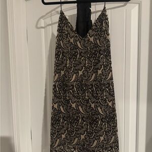 Lavender Brown Black Lace Backless Dress